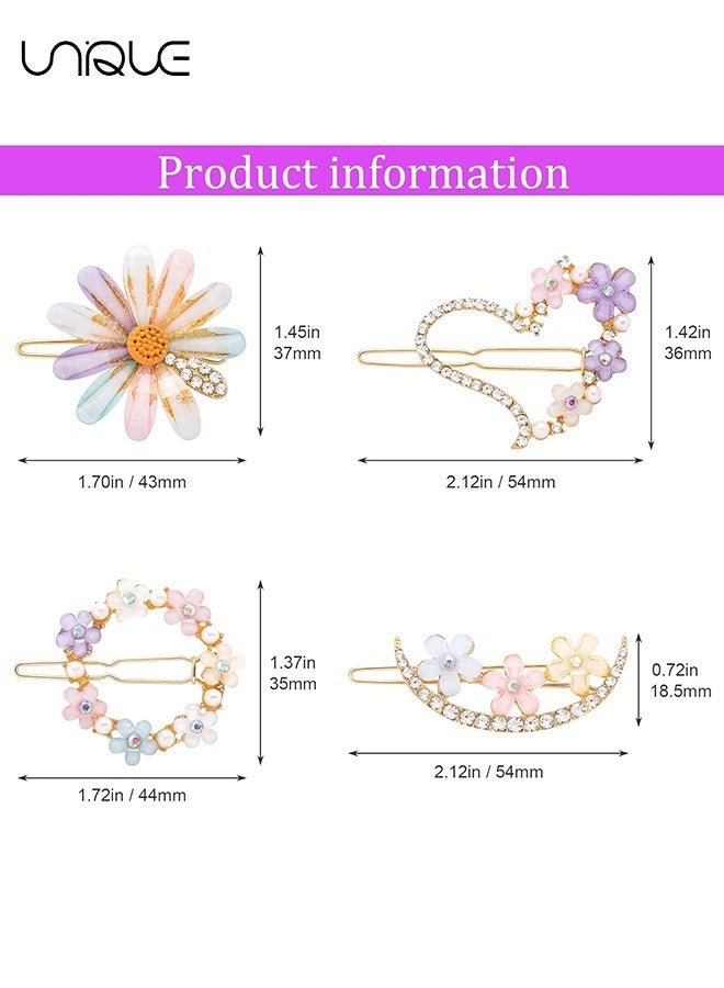 Unique 4 Hair Clips - Butterfly Hair Clips - Crystal Hearts Hair Clips - Wedding Graduation Gift - Image 3