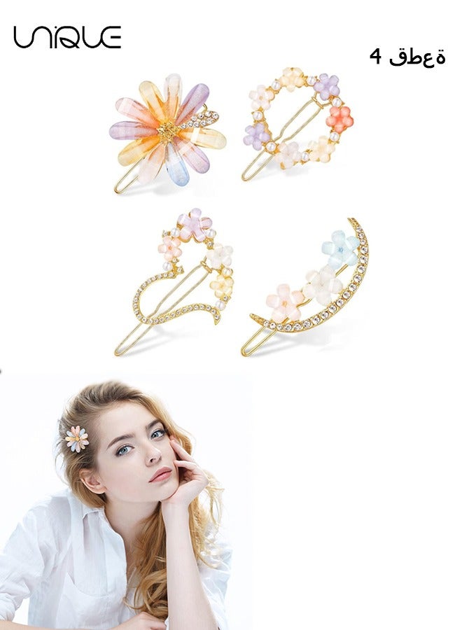 Unique 4 Hair Clips - Butterfly Hair Clips - Crystal Hearts Hair Clips - Wedding Graduation Gift - Image 2