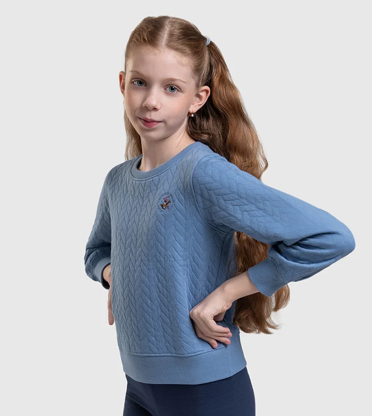 BEVERLY HILLS POLO CLUB Textured Long Sleeves Sweatshirt