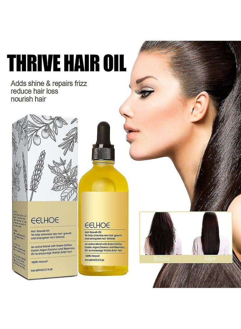 EELHOE زيت إكليل الجبل العطري لإصلاح الشعر، زيت اللافندر لتساقط الشعر، العناية بالشعر الناعم، العناية بالشعر، 60 مل - Image 1