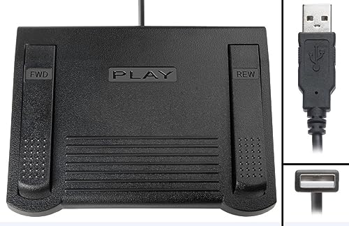 ECS Express Scribe Transcription Foot Pedal ECS-FPAE – For Free & Paid Software on Windows & Mac – Not for Case Catalyst or Other Transcription Programs - Image 1