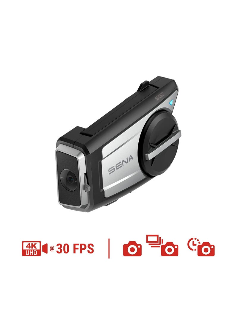 Sena Sena Adult 50C Motorcycle Communication 4K Camera System, Black  - Image 2