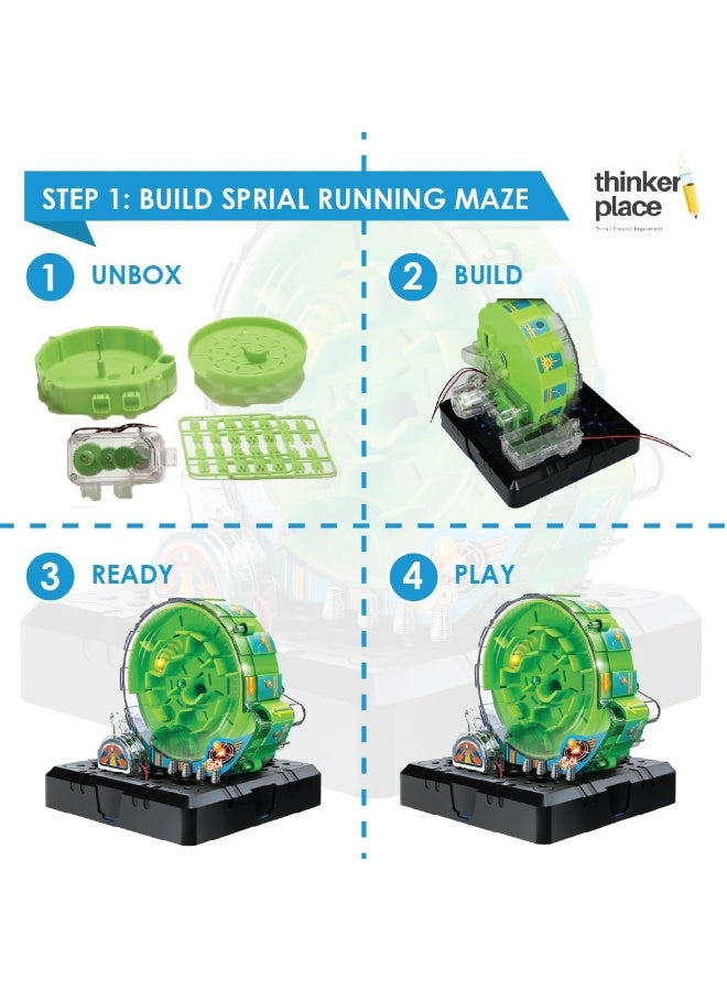 ThinkerPlace Spiral Running Maze DIY Kit | Build, Learn & Play | STEM Toy for Kids Age 8+ | Explore Permutations & Combinations with AR Experience | Fun Educational Game - Image 2