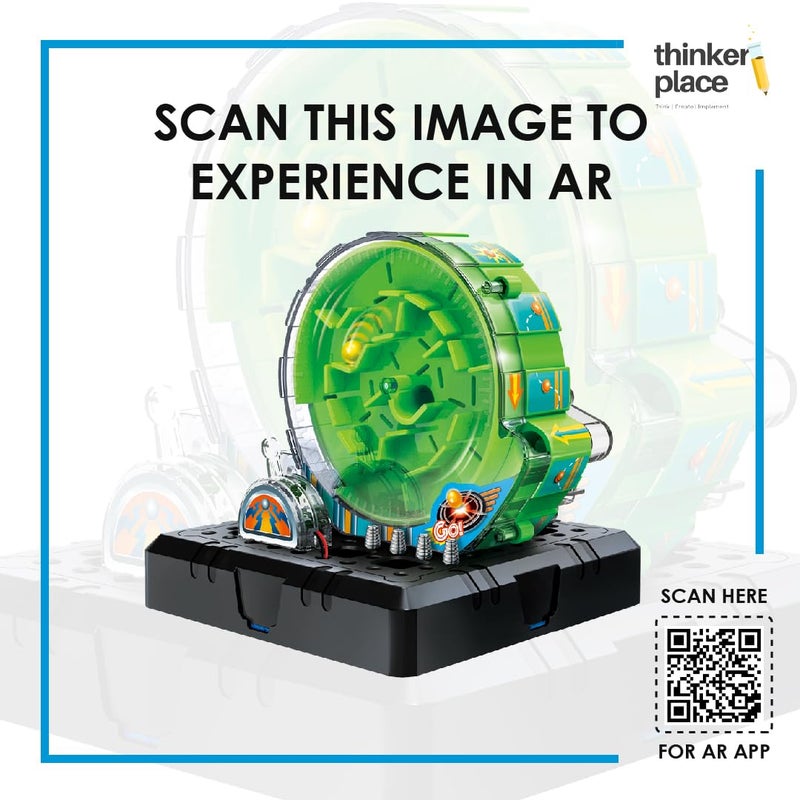 ThinkerPlace Spiral Running Maze DIY Kit | Build, Learn & Play | STEM Toy for Kids Age 8+ | Explore Permutations & Combinations with AR Experience | Fun Educational Game - Image 5