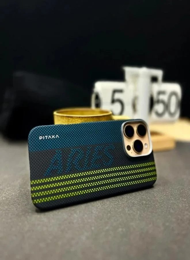بيتاكا جراب MagSafe لهاتف iPhone 16 Pro من Aries Tactile Woven Cover / متوافق مع الشحن اللاسلكي / غطاء خلفي خفيف الوزن ونحيف - بطاقة إئتمان