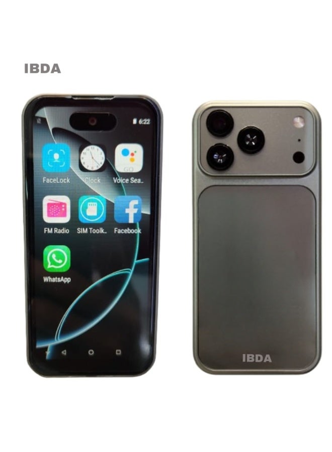 IBDA 17 Pro Mini Small Mobile Phone, 4-inch AMOLED screen with brand logo, Android smartphone the size of a finger, dual SIM, pocket-sized phone, backup phone - Image 1