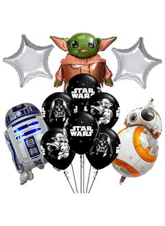 Balloon decoration balloon birthday party star wars yoda，happy birthday banner，happy birthday banner, baby birthday balloon decoration, baby birthday party wallpaper