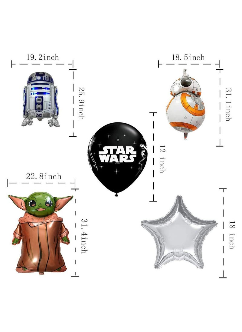Generic - Balloon decoration balloon birthday party star wars yoda，happy birthday banner，happy birthday banner, baby birthday balloon decoration, baby birthday party wallpaper - Image 1