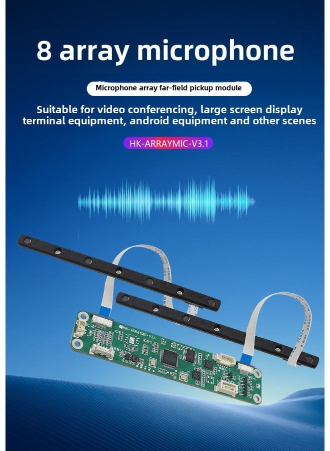 8 Array Omnidirectional 4 Microphone Computer Network Lesson Module Block Far Field Sound Source Localization Conference Usb Camera-Color:8 Array Microphone (Forward Pickup) + Supporting Wire - Image 1