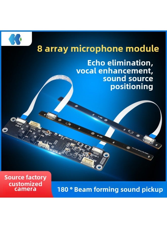 8 Array Omnidirectional 4 Microphone Computer Network Lesson Module Block Far Field Sound Source Localization Conference Usb Camera-Color:8 Array Microphone (Forward Pickup) + Supporting Wire - Image 2