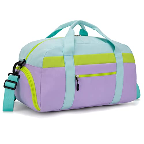 HawLander Kids Duffle Bag for Boys or Girls Fit Sports Practice or Overnight Travel Weekend Light Green - Image 1