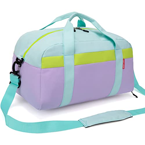 HawLander Kids Duffle Bag for Boys or Girls Fit Sports Practice or Overnight Travel Weekend Light Green - Image 3