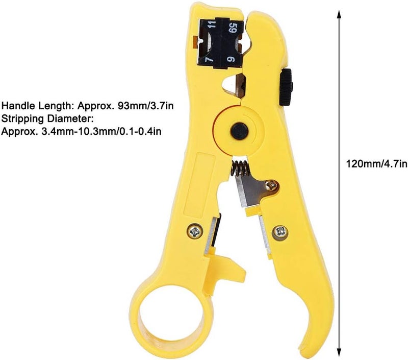 KANASI Wire Stripper, Adjustable Blade Depth Ergonomic Design for Coaxial Cable Stripping and Crimping in Electrical Work - Image 1