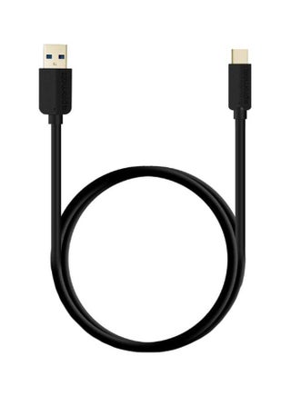 USB 3.1 Type C to USB-A Sync and Charge Cable with High-Speed Data Transfer Black