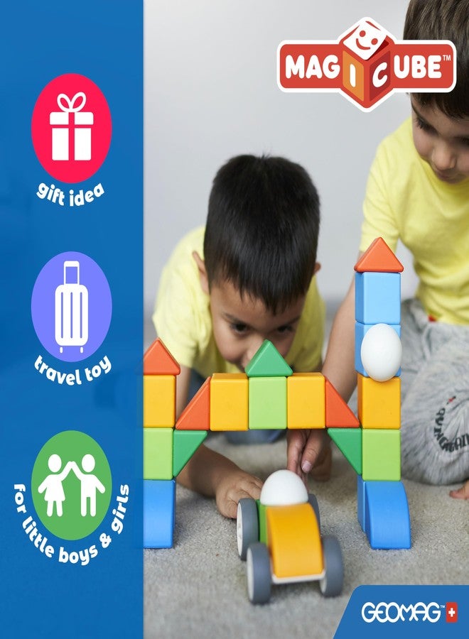 جيوماغ مجموعة مكعبات البناء المغناطيسية GEOMAG MagiCube Animal Friends، 4 قطع، للأطفال الصغار من عمر سنة ونصف فما فوق، لعبة تعليمية معتمدة في مجالات العلوم والتكنولوجيا والهندسة والرياضيات، صناعة سويسرية، تنمي الإبداع والتعلم المبكر، 6 أفكار بناء رائعة - Image 4
