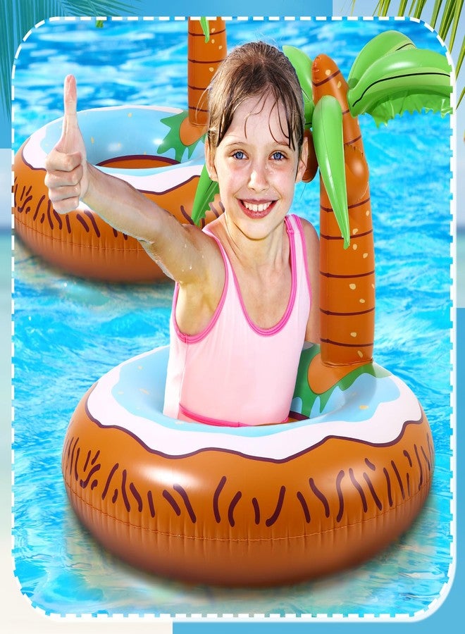 Rotatingpals 2 Pcs Inflatable Palm Tree Pool Float 48 Inch Giant Coconut Pool Floaties Hawaiian Tropical Funny for Adults Large Summer Beach Party Accessories - Image 5