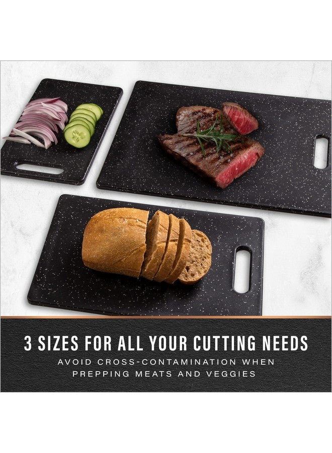 BINO Cutting Board - 3-Piece Chopping Boards | BPA-Free Plastic, Durable, Multipurpose, Dual-Sided, Dishwasher Safe, Easy to Clean | Charcuterie Accessories | Home & Kitchen Utensils - Image 3