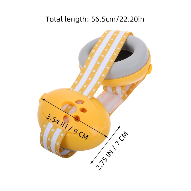2pcs Baby Ear Muffs Noise Adjustable Infant Headphones For Noise Reduction Toddler Ear For Sleep And Travel Soft And Comfortable Yellow - Image 2