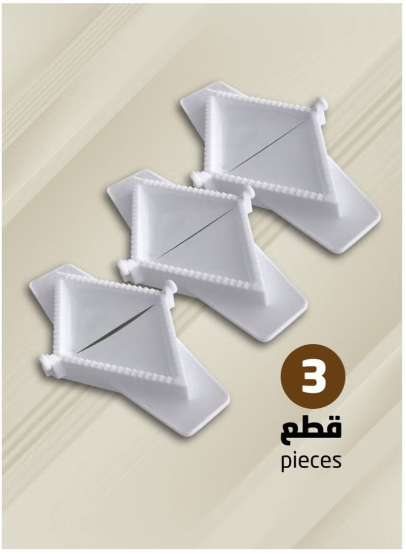 ال واي مجموعة صانعة الزلابية 3 قطع - صانعة السمبوسة سهلة الاستخدام باللون الأبيض - Image 3