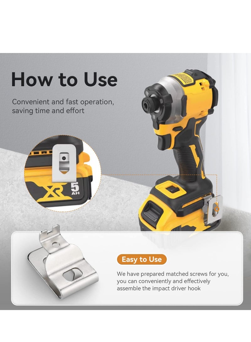 SYOSI مشابك حزام لأدوات الطاقة Dewalt 20V، 12 قطعة من مشابك أدوات الحفر المصنوعة من الفولاذ المقاوم للصدأ 304 مع براغي لـ N268241 لأدوات الطاقة 20V DCD980 DCD985 DCD980L2 DCD985L2 RFA1116 - Image 5