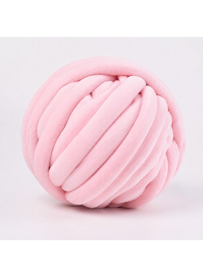Chunky Velvet Tube Yarn 1kg – Baby Pink 4cm thickness - Image 1