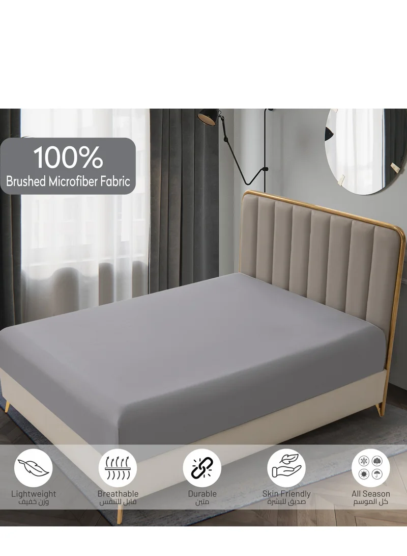 Donetella Bedding Fitted Sheet - Fits 90x190 Cm Bed For Single Bed 2 Pcs (1 Fitted Sheet and 1 Pillowcase) - 30 Cm Deep Pocket - Solid Bed Sheet
