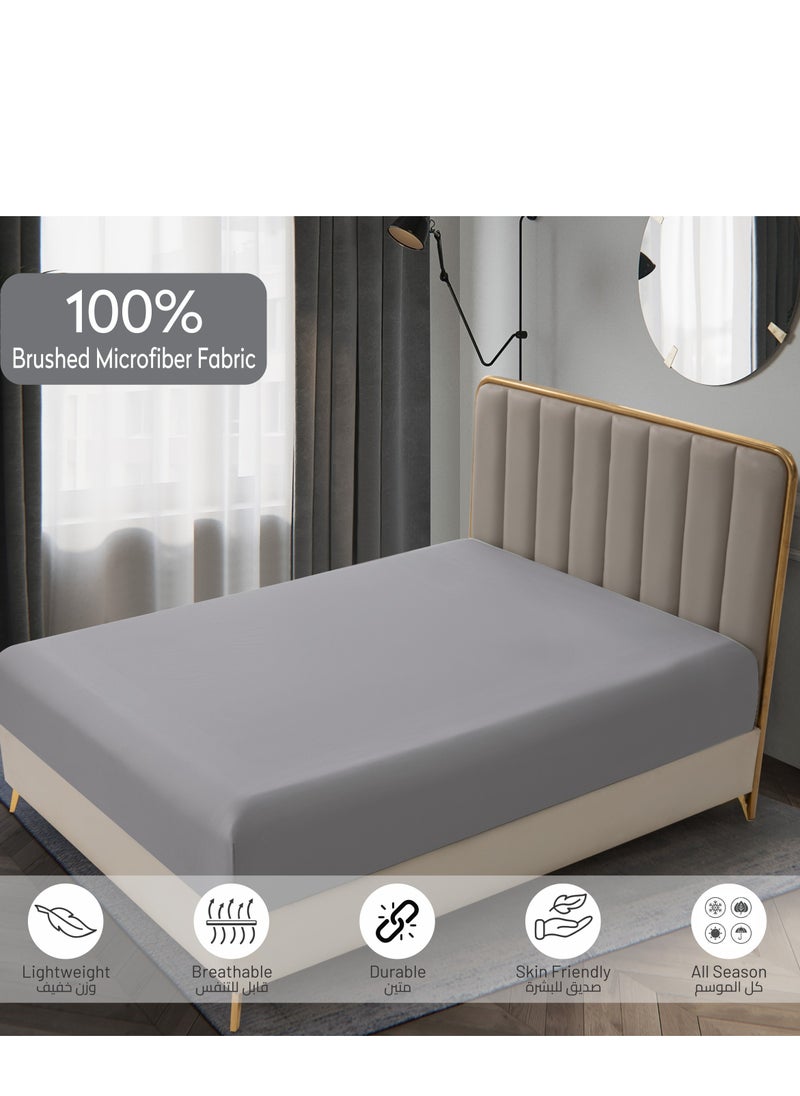 Donetella Bedding Fitted Sheet - Fits 90x190 Cm Bed For Single Bed 2 Pcs (1 Fitted Sheet and 1 Pillowcase) - 30 Cm Deep Pocket - Solid Bed Sheet  - Image 5