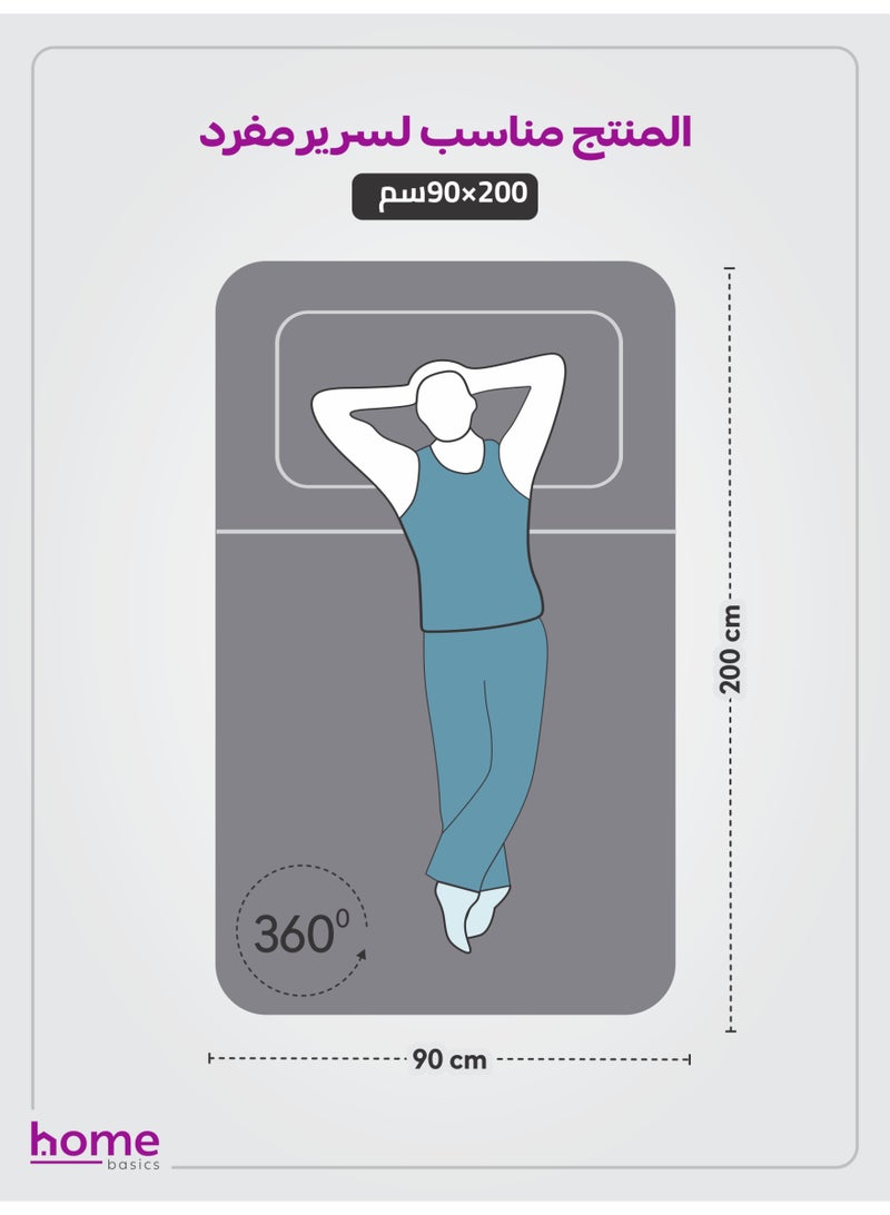 Donetella Bedding Fitted Sheet - Fits 90x200 Cm Bed For Single Bed 2 Pcs (1 Fitted Sheet and 1 Pillowcase) - 30 Cm Deep Pocket - Solid Bed Sheet - Image 2