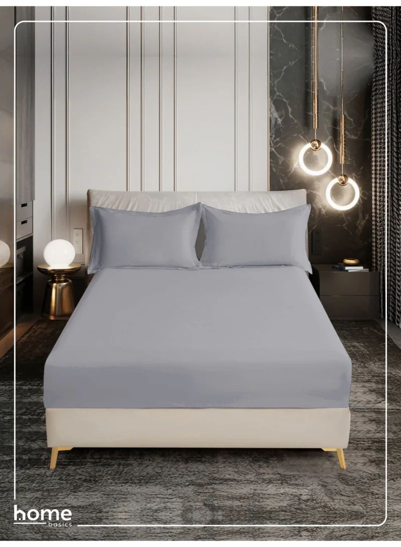 Donetella Bedding Fitted Sheet - Fits 90x200 Cm Bed For Single Bed 2 Pcs (1 Fitted Sheet and 1 Pillowcase) - 30 Cm Deep Pocket - Solid Bed Sheet