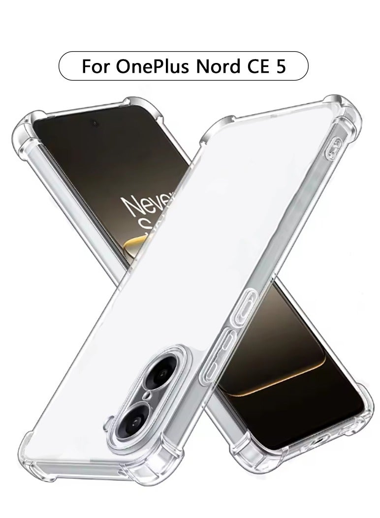 QIRG حافظة لهاتف OnePlus Nord CE5 حماية TPU واضحة بأربعة زوايا غطاء شفاف ناعم - Image 1