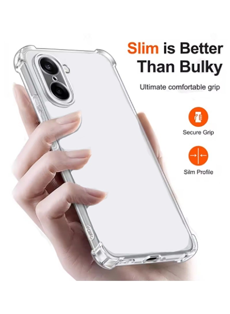 QIRG حافظة لهاتف OnePlus Nord CE5 حماية TPU واضحة بأربعة زوايا غطاء شفاف ناعم - Image 3