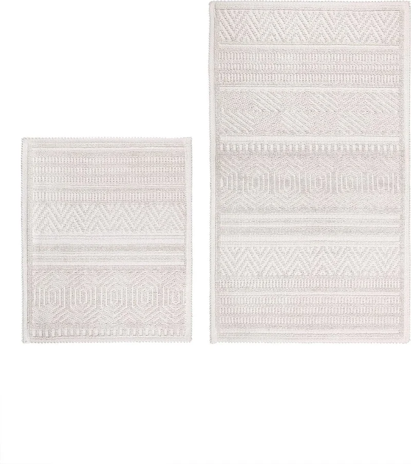 Bluenity 2-Piece Bathroom Set Hat Rug Set + Peach Blossom Bath Candle