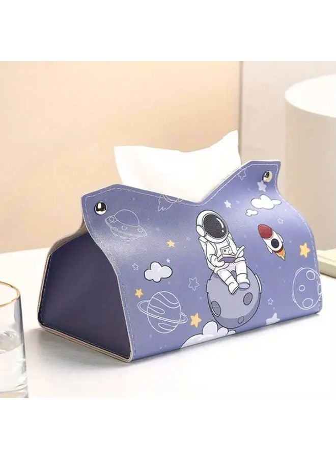 Purple Astronaut Leather Tissue Box Waterproof Luxury For Home And Restaurant - Image 1