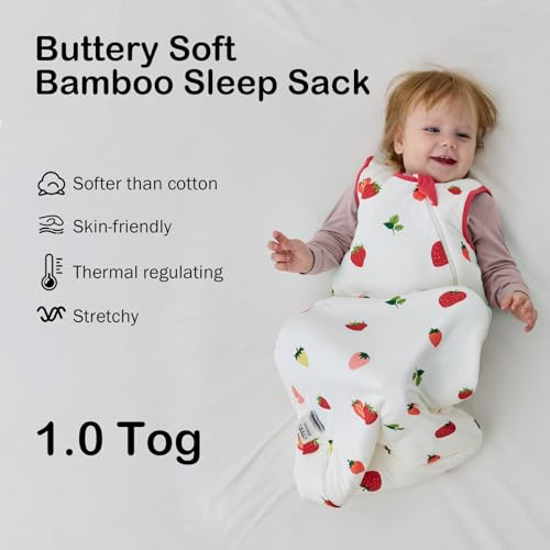 Okayinn BubblePanda Rayon Made from Bamboo Sleep Sack 12-18 Months 1.0 Tog Soft Toddler Sleeping Sack for Babies 2-Way Zipper Baby Wearable Blanket - Image 2