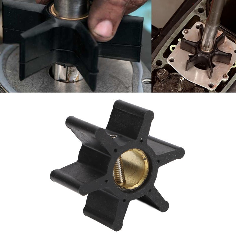 Water Pump Impeller 6 Blade Rubber - Long Lasting Durability Boat Motor Impeller Replacement Kit for Engine Cooling - Image 2