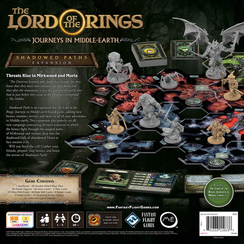 Asmodee The Lord of the Rings Journeys in Middle-earth Shadowed Paths Board Game EXPANSION - Adventure Board Game for Kids and Adults, Ages 14+, 1-5 Players, 60+ Minute Playtime, Made by Fantasy Flight Games - Image 2