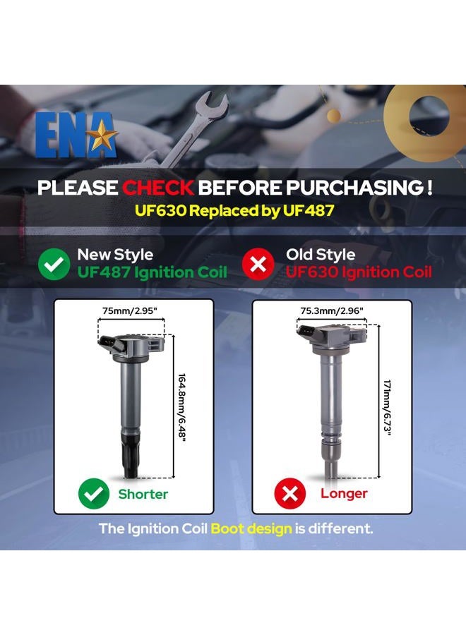 ENA Ignition Coil Pack Compatible with Toyota Lexus Avalon Camry ES350 Highlander IS350 RAV4 RX350 RX450h Sienna Venza Replacement for C1601 UF-487 - Image 2