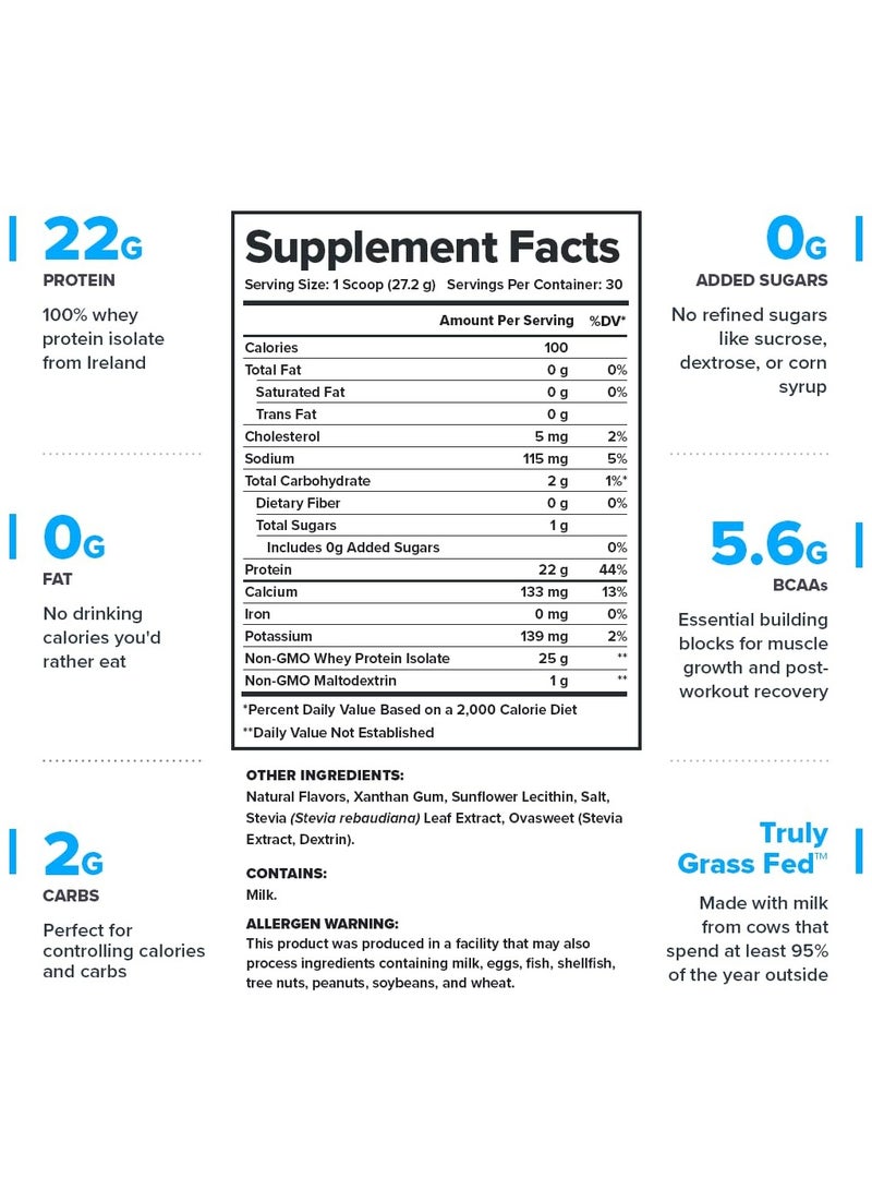 Legion Athletics Whey+ Protein Powder French Vanilla Naturally Sweetened And Flavored - Grass Fed Whey Isolate, Harmone & Antibiotic free, No Added Sugars 22 Grams Per Serving, 30 Servings - 816 Grams 28.8 Oz/1.78 Lbs - Image 2