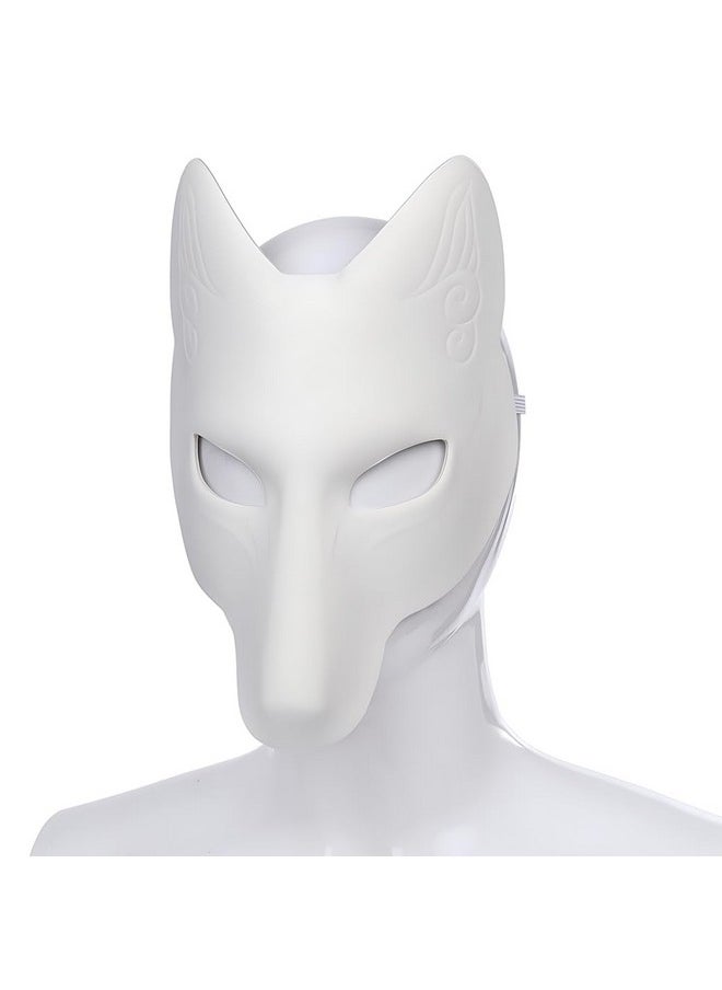 Alodidae - Fox Mask 3 Pcs Diy Animal Masquerade Masks White Paintable Halloween Party Wolf Cosplay Costume Accessory - Image 1