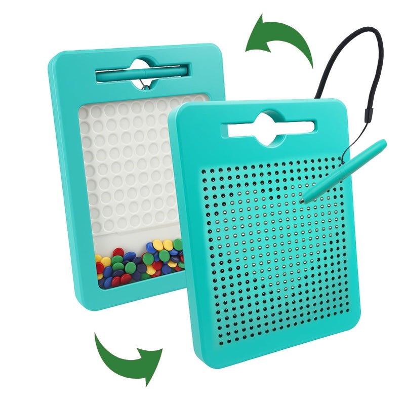Svance 2-in-1 Double-Sided Magnetic Drawing Board for Kids & Toddlers Magnet Doodle Board with Beads, Magnetic Dot Art Toys, Road Trip Car Activities for Kids - Image 1