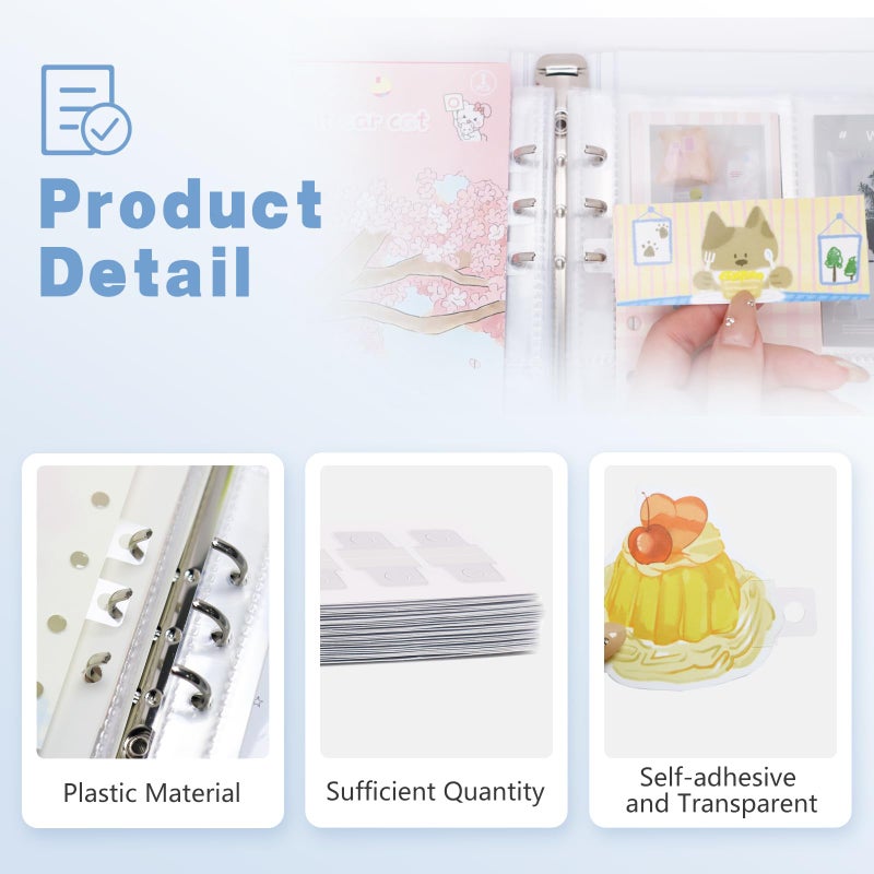 Dajino 300 PCS Clear Binder Sheet Converter Stickers Change No Punched Page to Loose-Leaf Binder Refill Insert for DIY, Planner Scrapbooking Album Refills Converter Hole Reinforcements Stickers - Image 3