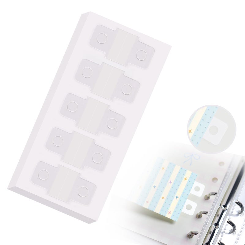 Dajino 300 PCS Clear Binder Sheet Converter Stickers Change No Punched Page to Loose-Leaf Binder Refill Insert for DIY, Planner Scrapbooking Album Refills Converter Hole Reinforcements Stickers - Image 1