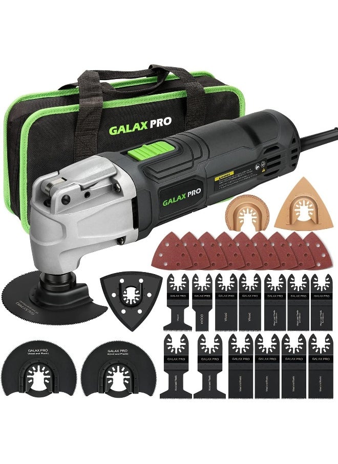 Generic GALAX PRO 2.4Amp 6 Variable Speed Oscillating Multi-Tool Kit with Quick-Lock accessory change, Oscillating Angle:3°, 28pcs Accessories and Carry Bag  - Image 1