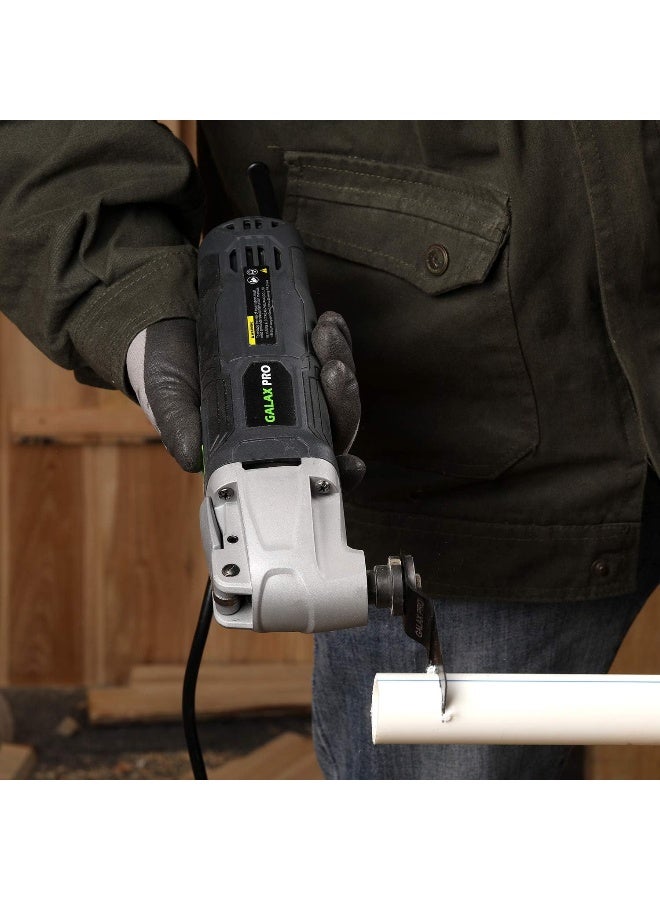 GALAX PRO 2.4Amp 6 Variable Speed Oscillating Multi-Tool Kit with Quick-Lock accessory change, Oscillating Angle:3°, 28pcs Accessories and Carry Bag