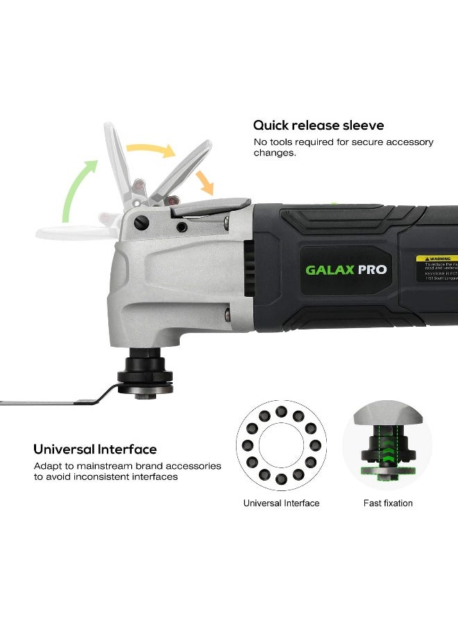 Generic GALAX PRO 2.4Amp 6 Variable Speed Oscillating Multi-Tool Kit with Quick-Lock accessory change, Oscillating Angle:3°, 28pcs Accessories and Carry Bag  - Image 2