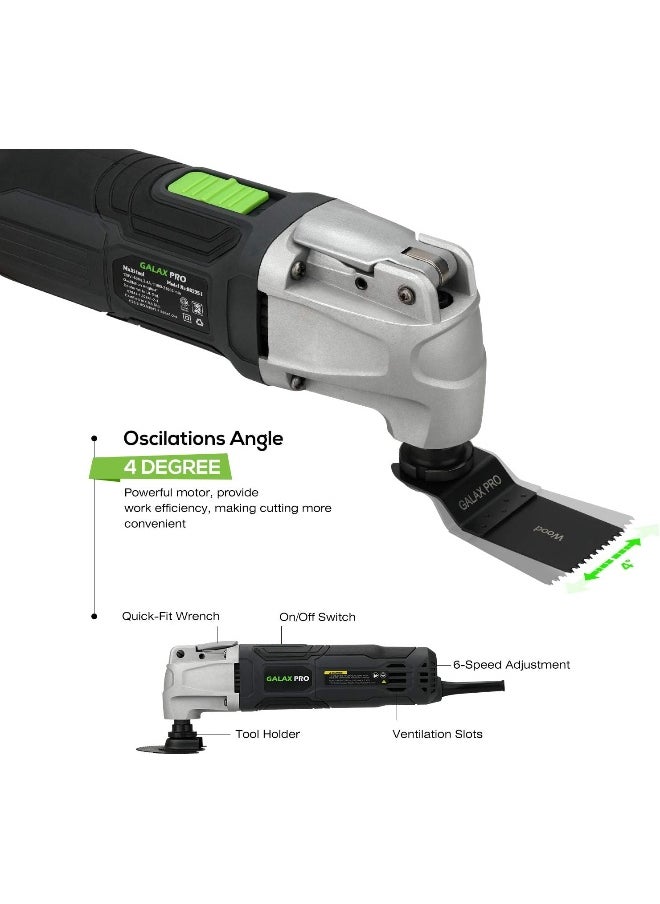 Generic GALAX PRO 2.4Amp 6 Variable Speed Oscillating Multi-Tool Kit with Quick-Lock accessory change, Oscillating Angle:3°, 28pcs Accessories and Carry Bag  - Image 3