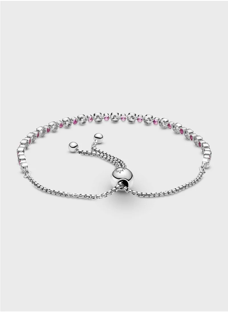 PANDORA Pink & Clear Sparkle Slider Bracelet
