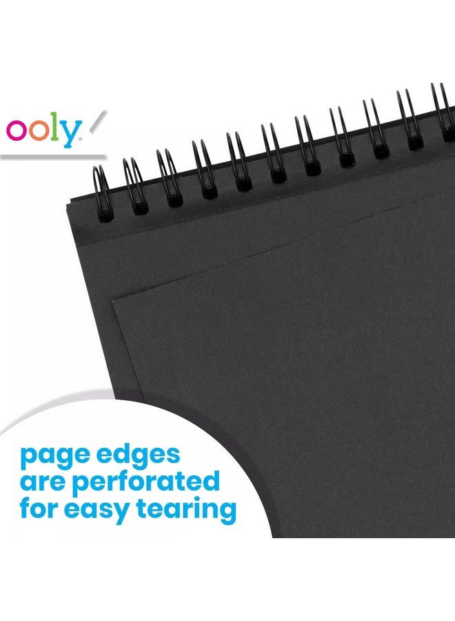 OOLY DIY Cover Small Sketchbook, 5 x 7.5 Inches, Black Paper Sketchbook, Drawing Book for Kids, Adults, Students, and Artists, Great Drawing Pad for Gel Pens, White Pencils, Ooly Paints, and More - Image 4