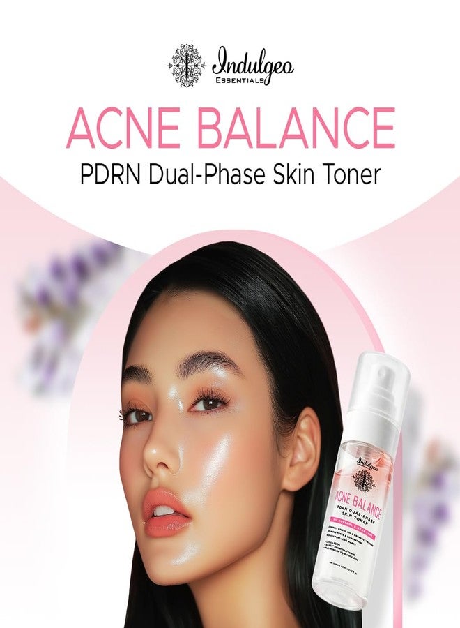 Indulgeo Essentials Acne Balance PDRN Dual Phase Skin Toner 60ml | Acne Control + Makeup Mist - Image 2