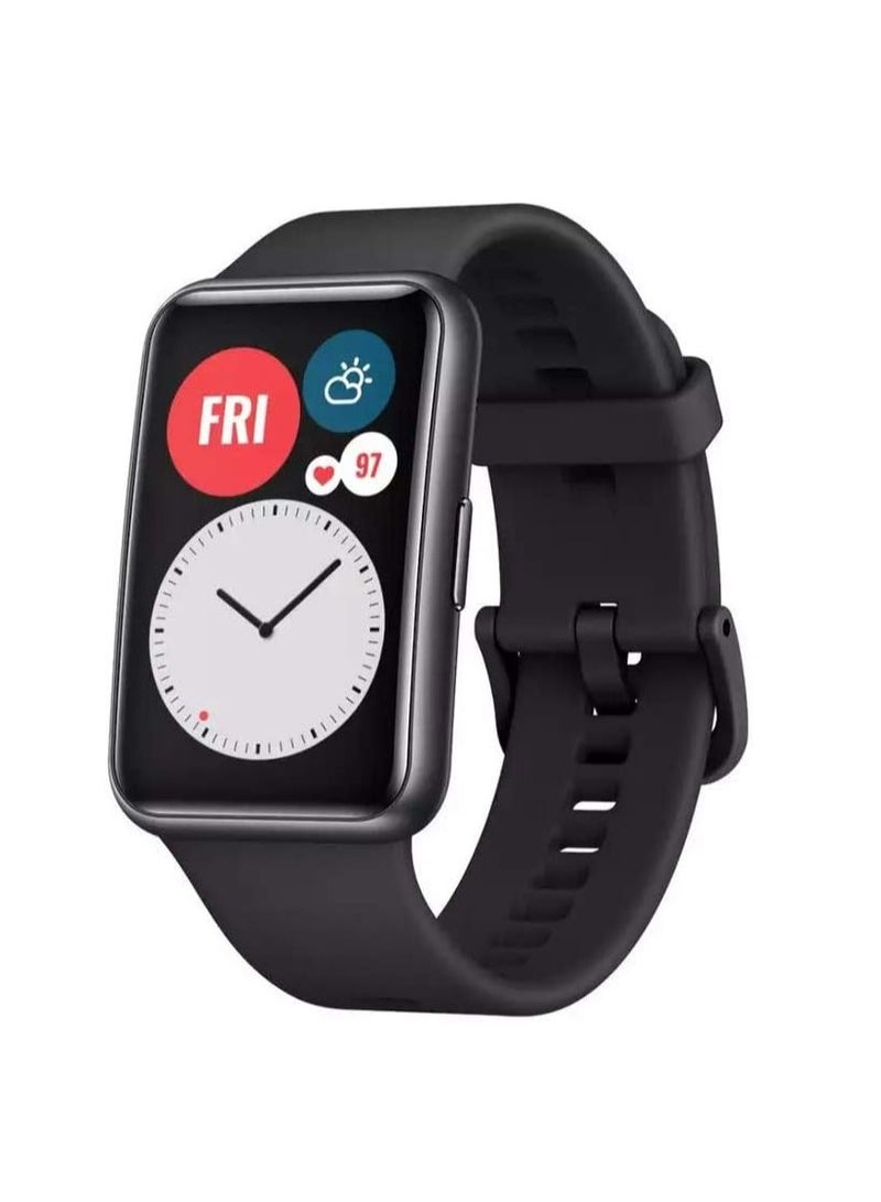 Silicone Band For Huawei Watch Fit. Strap Watch Band For Huawei Watch Fit Wristband Replace Bracelet (Black) 